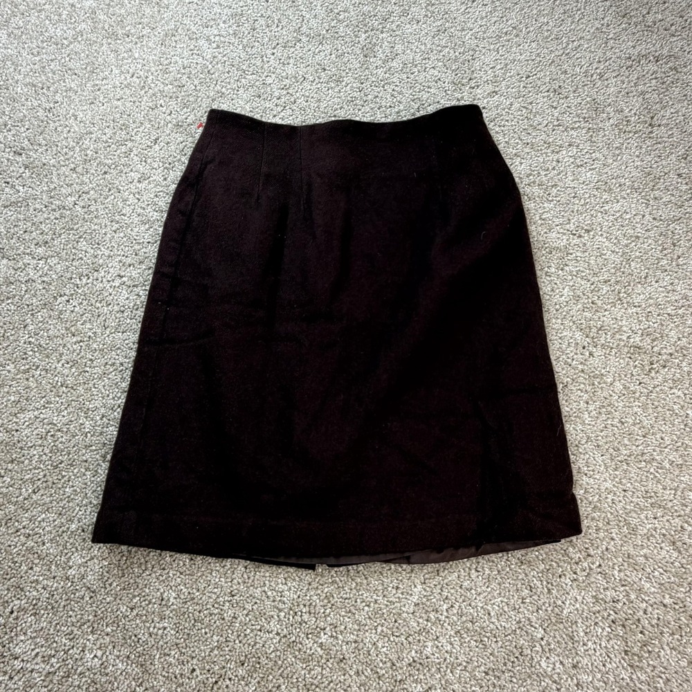 J.G. Hook Skirt Womens 10P Brown Solid Wool Pencil Knee Length Lined Workwear